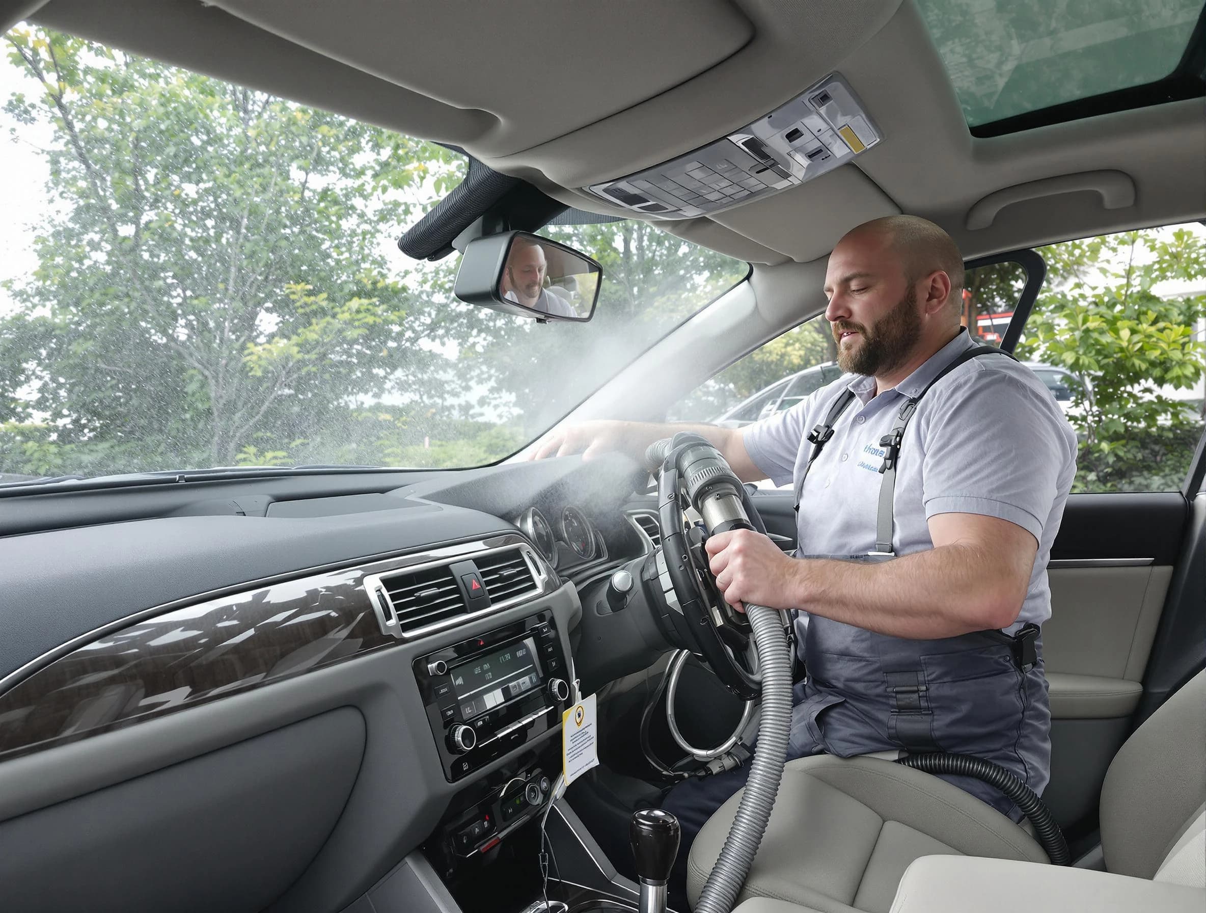 Tarrant Air Duct Cleaning specialist performing professional car duct cleaning in Tarrant