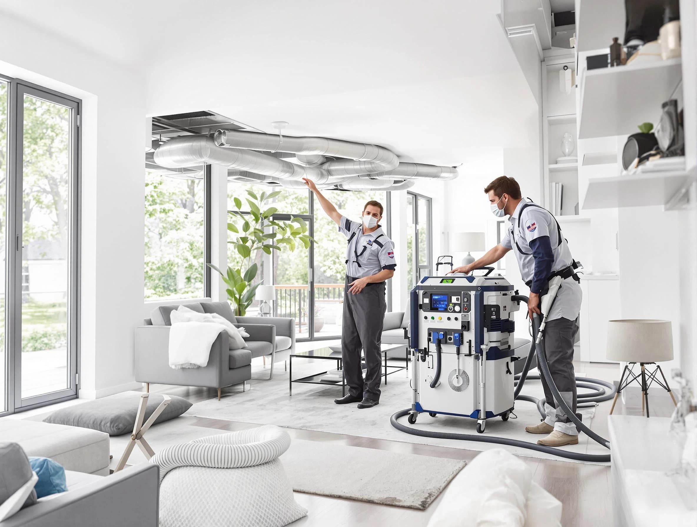 Tarrant Air Duct Cleaning professional conducting pure air duct cleaning with state-of-the-art equipment in Tarrant