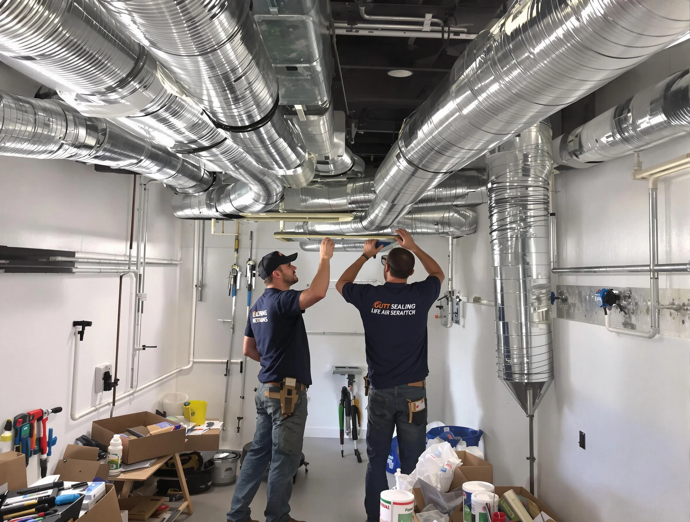Tarrant Air Duct Cleaning technician applying professional duct sealing solutions in Tarrant