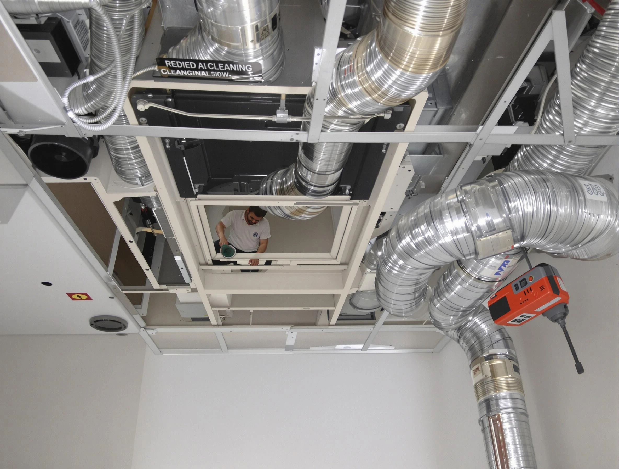 Tarrant Air Duct Cleaning technician performing detailed central duct system cleaning in Tarrant